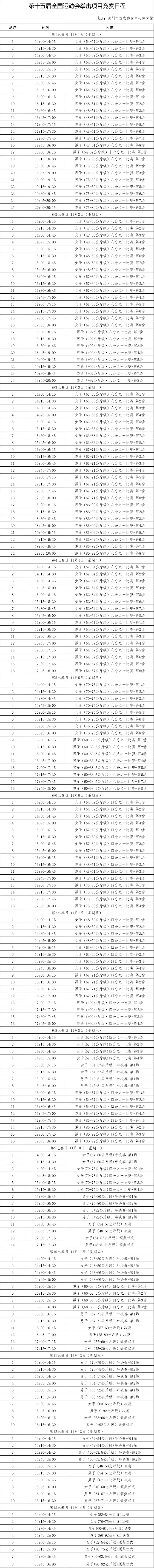开云下载-2025深圳全运会9大赛事赛程表汇总!